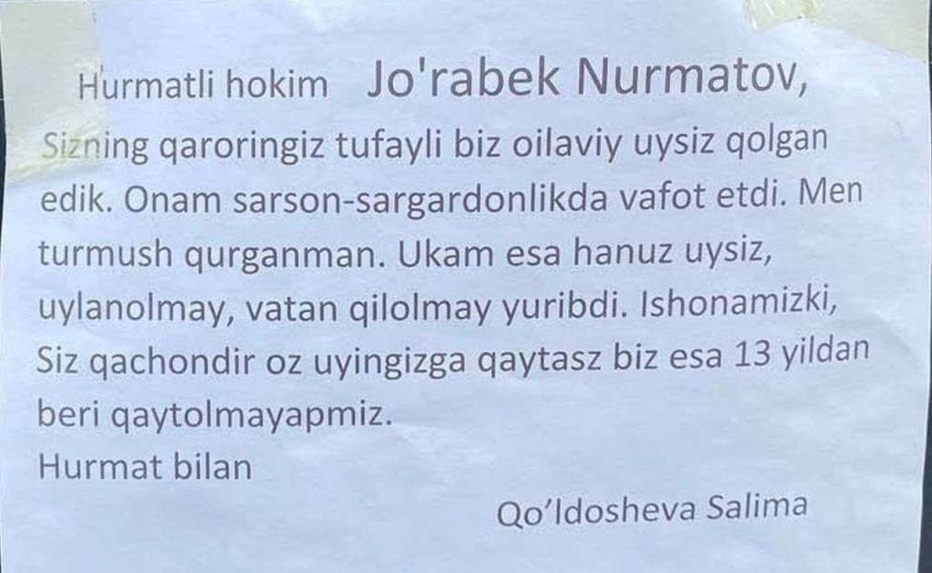 Norin tuman hokimiga xat